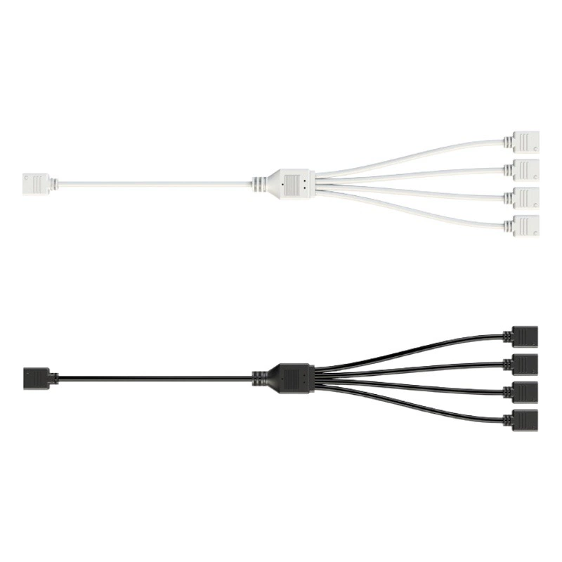 5V3-контактный удлинитель материнской платы компьютера сборный шнур один-четыре Белый удлинитель один-два/три подключения ARGB разветвитель