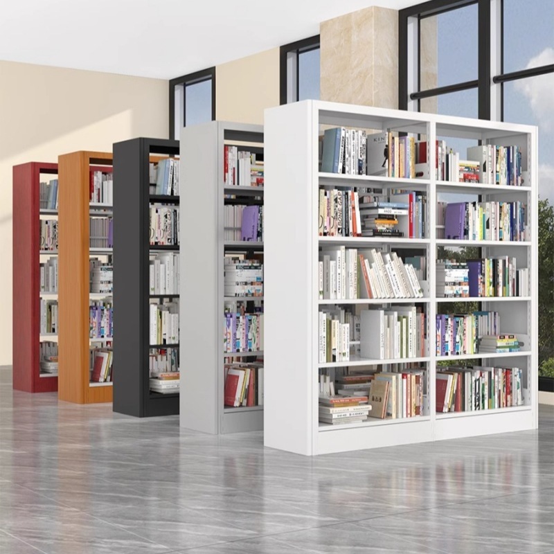 図書館用スチール製本棚、壁際設置型、学校、書店、資料棚、本棚、収納棚、移動式|undefined