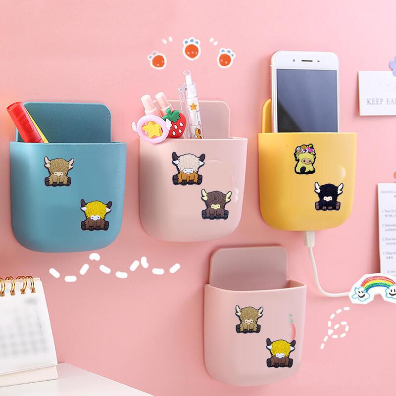 Dunhuang Scottish Highland Cow Wall Hanging Rack Internet Celebrity Bedside Mobile Phone No-Punch Storage Rack Remote Control Storage