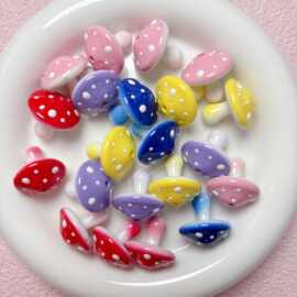 新款趣味波点蘑菇亚克力串珠手工diy手链项链手机链饰品配件材料