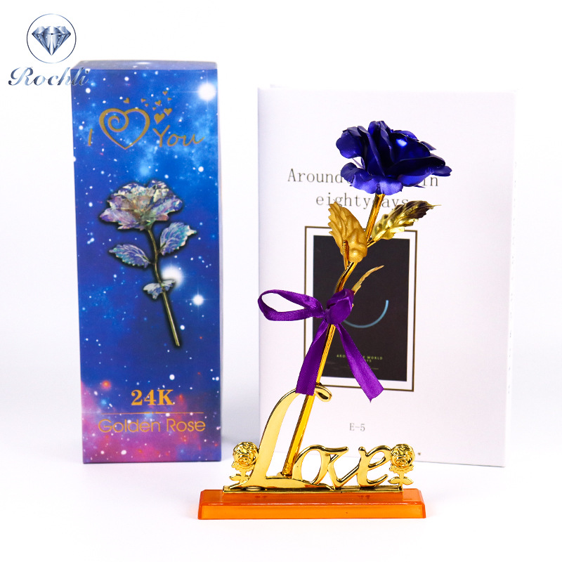 金箔彩金玫瑰花星空發光教師節七夕情人節母親節生日禮物廠家直銷