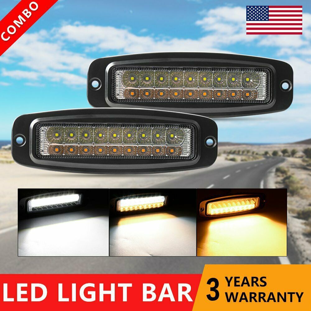 Auto LED tipo lámpara de trabajo amarillo y blanco flash 54W vehículo todoterreno modificado led lámpara de mantenimiento 7 pulgadas