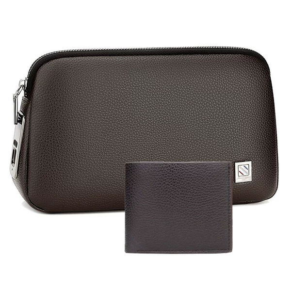 Brown hand loop bag, wallet