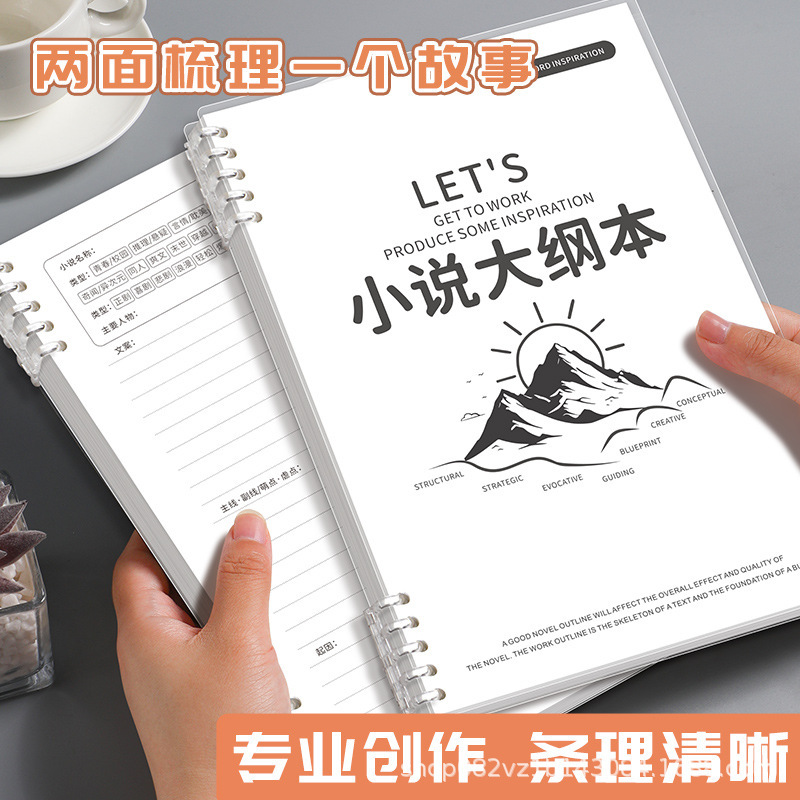 小説執筆用ノート、学生向けルーズリーフ用紙、キャラクターセットアップアウトラインノート、キャラクター専用テンプレート|undefined