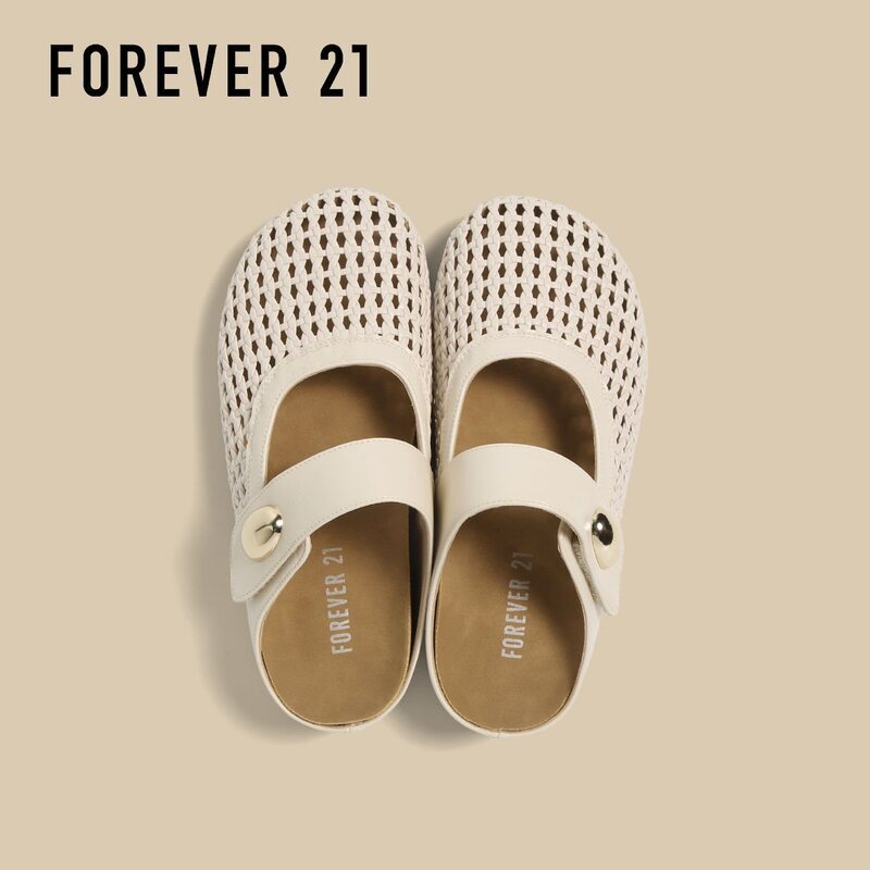 F21 Thick-Soled Closed-Toe Sandals for Women, Summer 2026, Slip-On, Height-Increasing, Hollow-Out Woven Birkenstock-Style Half Slippers