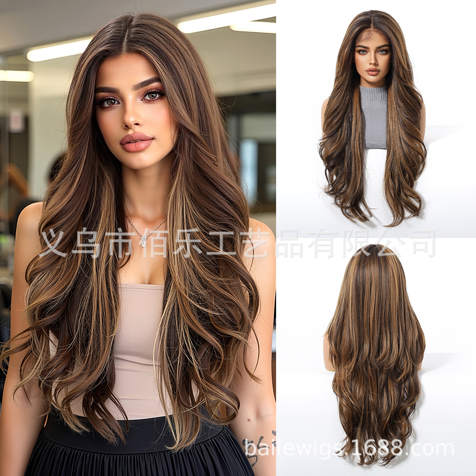 13*6 peluca de encaje de área grande con cabello largo y rizado dorado blanco en el medio image 18