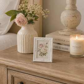 Vintage White Resin Floral Photo Frame 复古白色花卉相框