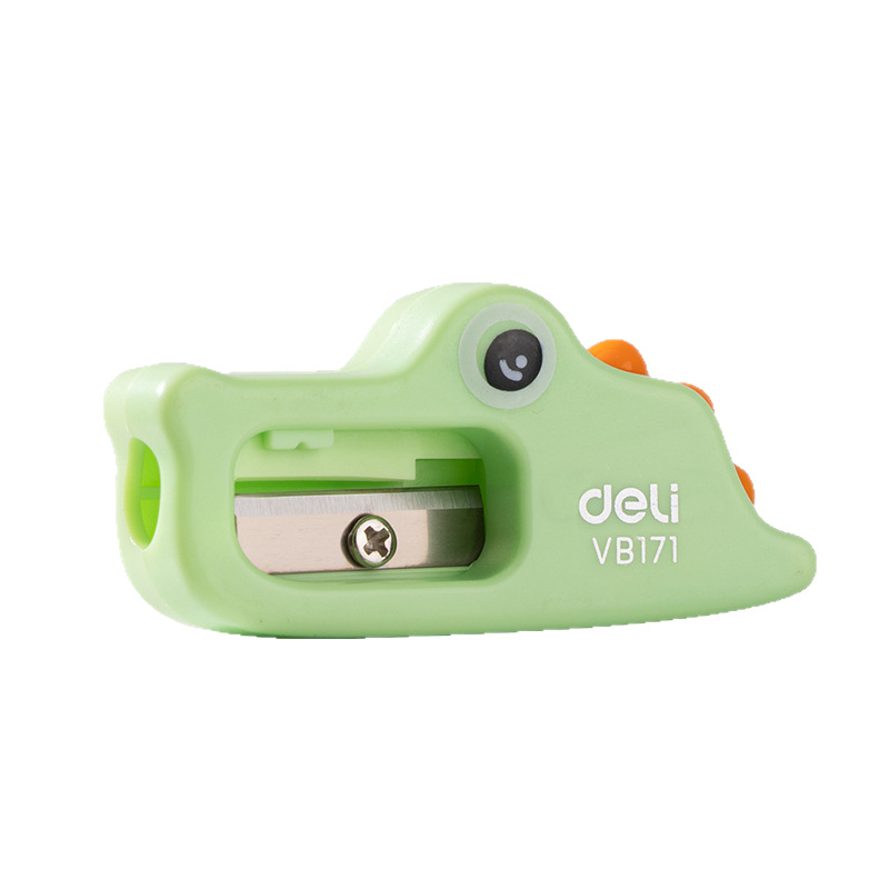 Sacapuntas para niños Deli, sacapuntas giratorio, sacapuntas para estudiantes de primaria, mini cuchillo de dibujos animados manual, cepilladora de cocodrilo, pequeña