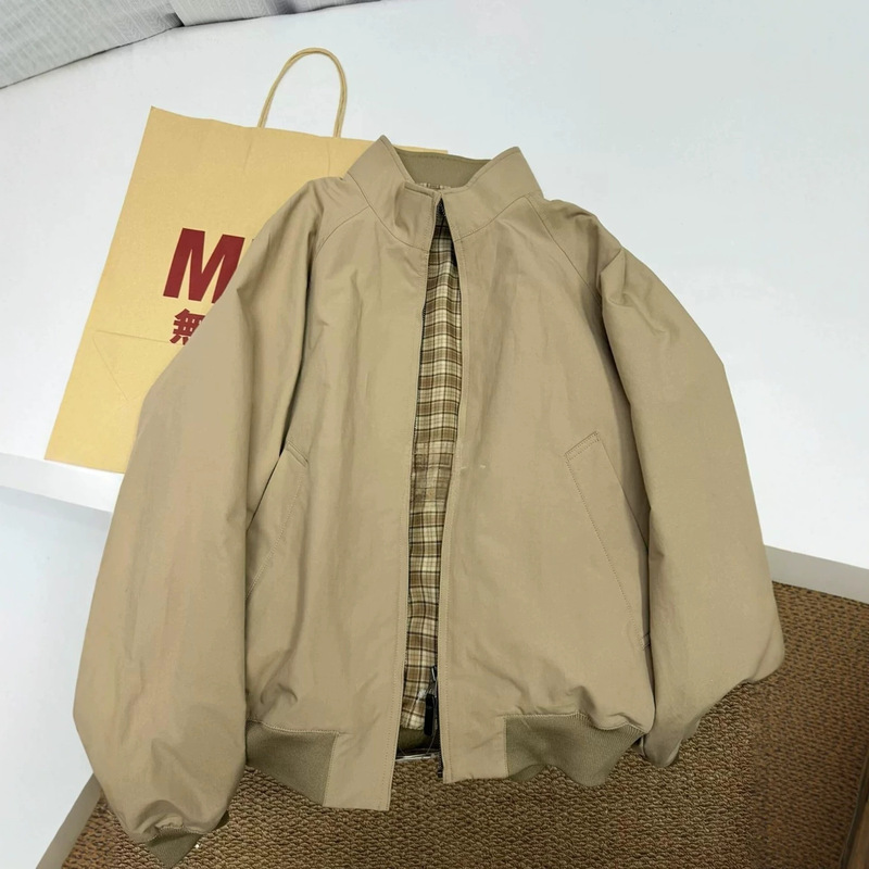 Harrington-style jacket for men, autumn trendy loose-fit cool short coat, outdoor baseball jacket top Harrington-style jacket for men, autumn trendy loose-fit cool short coat, outdoor baseball jacket top