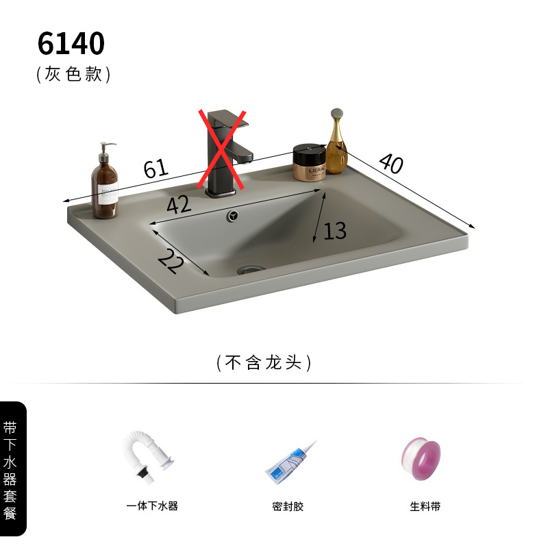 6040 lavabo de cerámica gris