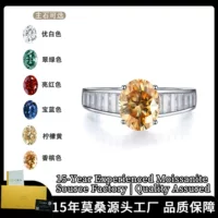 XH Mush Stone Кольцо 925 серебро 2 карата 7*9 белый цвет овальный яйцо в форме европейского и американского горячего продажи Мосана бриллиантовое кольцо