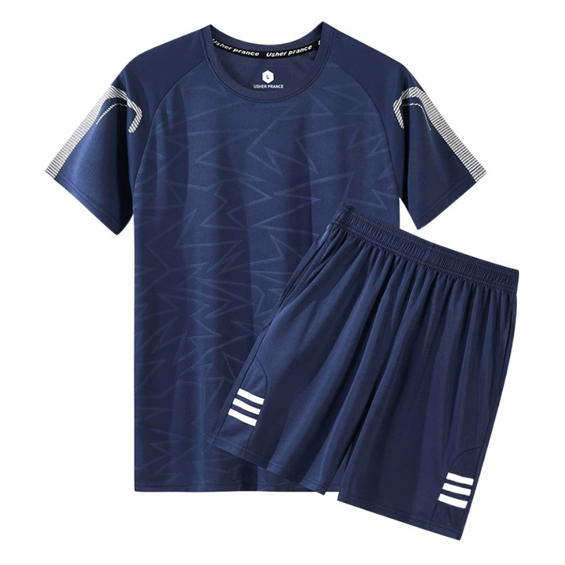 Летние шорты с короткими рукавами и круглым вырезом с принтом для пары, повседневный костюм для бега, новый мужской костюм для бега