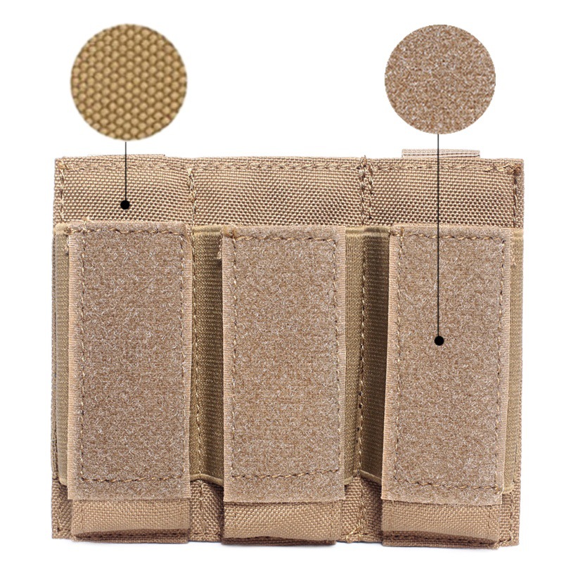 Huyue pistola táctica al aire libre triple cartucho bolsa 9mm cartucho bolsa sistema Molle accesorios EDC Kit