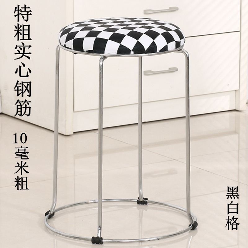 Taburetes redondos de madera sólida taburetes de acero inoxidable taburetes caseros apilables taburetes de hierro forjado dormitorio taburetes de comedor para adultos