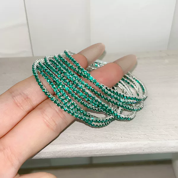 New cross-border colorful diamond-embellished elastic cord bracelet with fine diamond arrangement for women, full-diamond bracelet accessories
