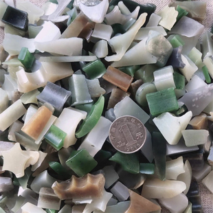 Scraps, Scraps, Jade Raw Materials, White Jade Sugar, Blue and White Learning Specimens, Hand Training Materials 400g