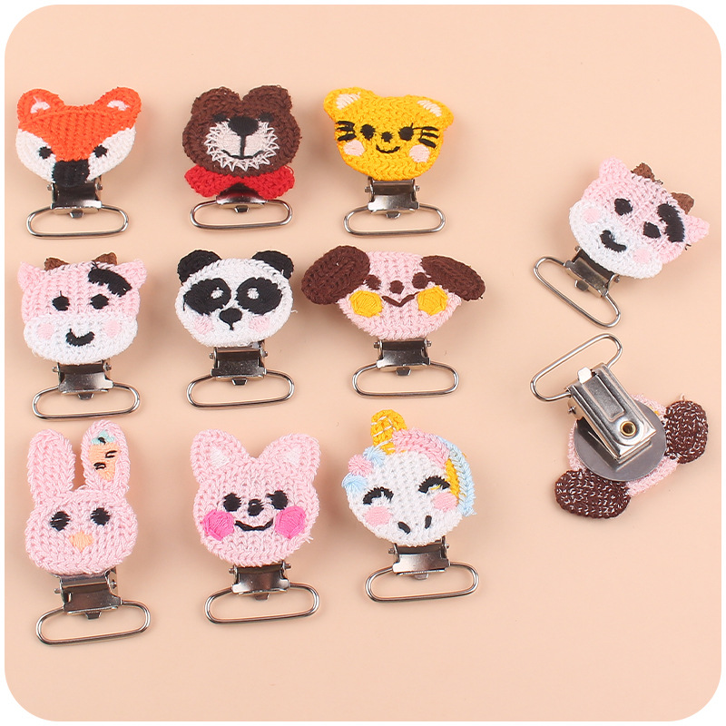 Bebé suministros nuevo ganchillo DIY animal Panda chupete clip bebé conejo clip pezón anti-gota cadena Accesorios