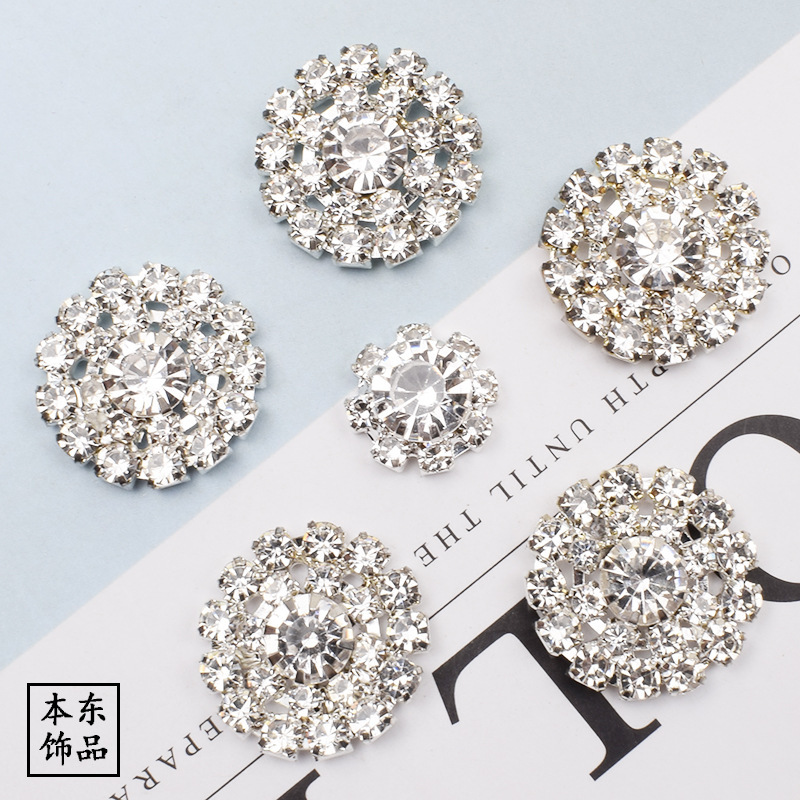 New diy claw chain silver round rhinestone buckle phone case metal jewelry accessories hole shoes hair accessories material New diy claw chain silver round rhinestone buckle phone case metal jewelry accessories hole shoes hair accessories material