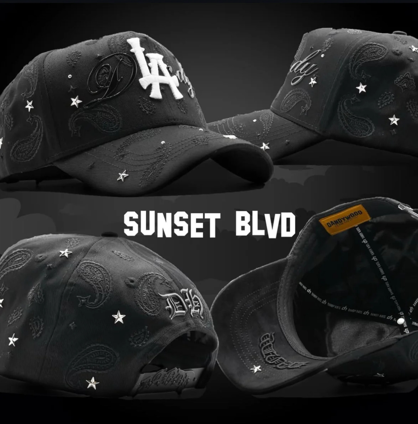 Nuevo Meike Duo Dandy bordado ajustable gorra de boca de pato borde curvo gorra de béisbol con diamantes barba tío