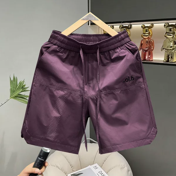 2026 New Plus-Size Men's Fashion Embroidered Shorts Trendy Brand Straight-Cut Thin Style Casual Versatile Breathable