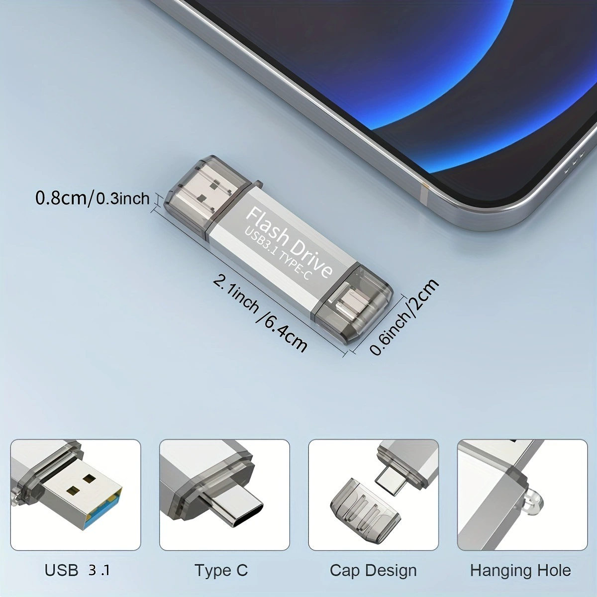 128 ГБ 256 ГБ 512 ГБ USB C USB Flash Drive 64 ГБ 2 в 1 USB 3.0