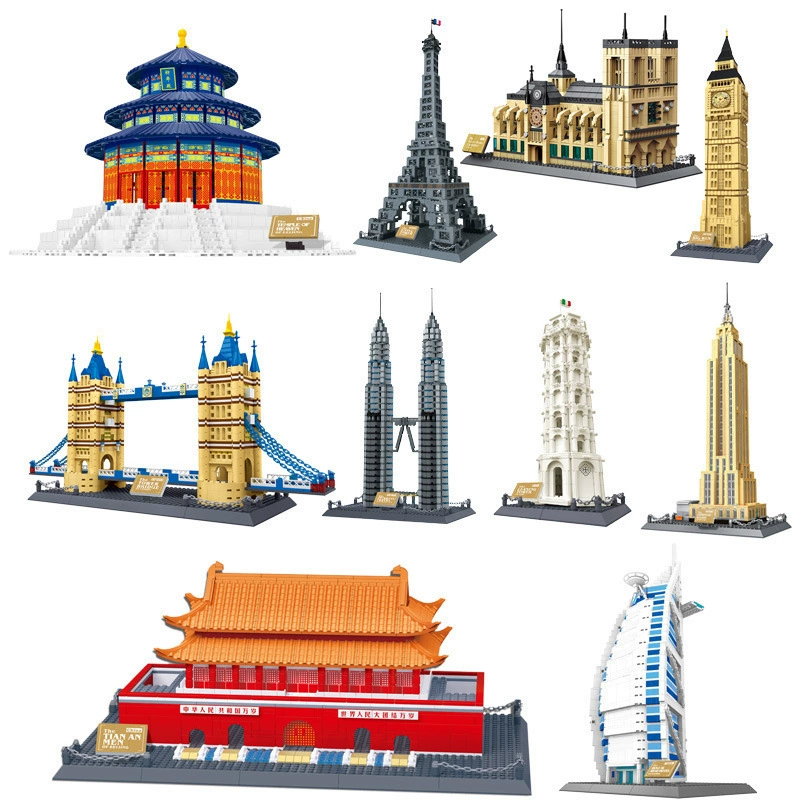 Конструктор-пазл для сборки здания New York Building World Building Tajima модель подарочный набор