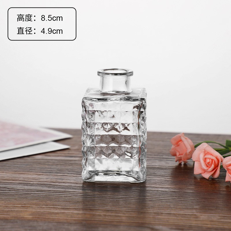 外国貿易卸売ライト高級ハイエンド小さな花瓶セットレトロレリーフフラワーアレンジメント装飾品透明ガラス花瓶|undefined
