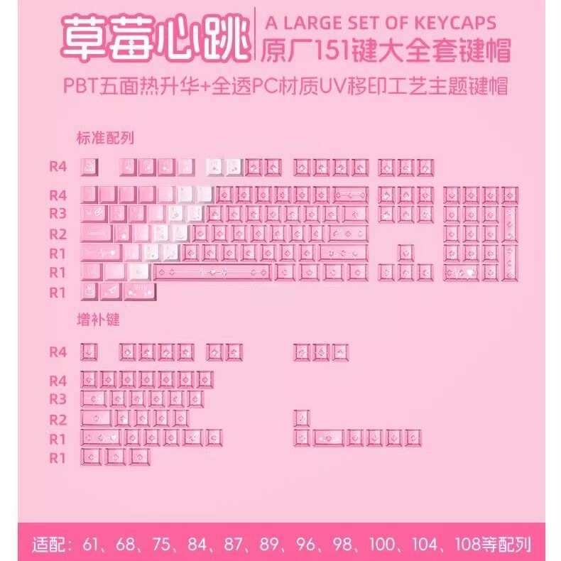 Sublimation Bpt Keycaps, Original Factory Highly Customized, 68/87/98/104 Key Mechanical Layout, Only Keycaps Included