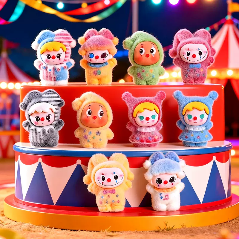 创意植绒马戏团小丑萌粒树脂摆件桌面办公治愈文创礼品小摆件批发