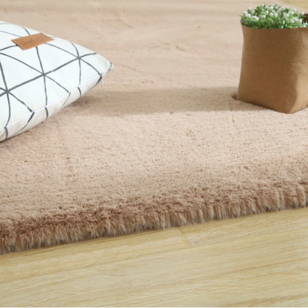 Alfombra de imitación de piel de conejo, alfombra para mesa de centro de la sala de estar, alfombra sencilla y moderna para dormitorio, alfombra gruesa lavable para estudio.