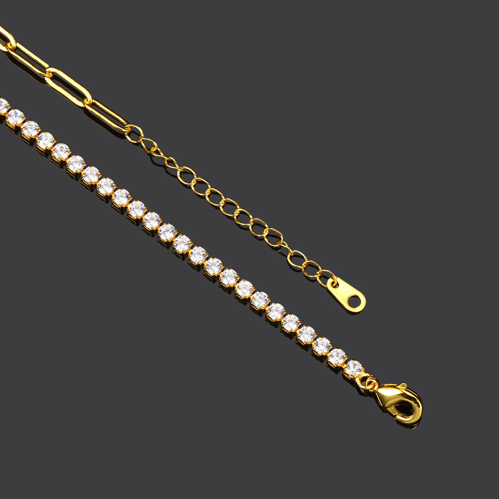 6g Weight Zircon Inlay Material Bracelets, Earrings, Necklace Classification Jewelry Set Quantity Daily, Shopping Occasion Copper Material Geometric Pattern Women's Gender Plating, Inlay Design Elegant Style Elegant Lady Geometric Copper Zircon Bracelets Earrings Necklace In Bulk 6