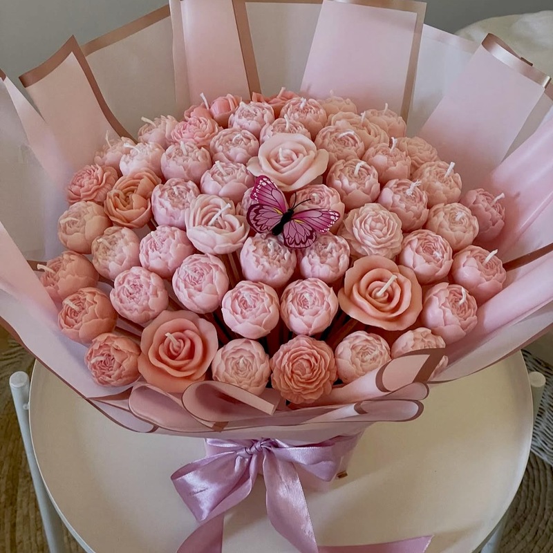 玫瑰花苞固体香薰蜡烛家居摆件装饰情人节生日礼物氛围感礼品|undefined