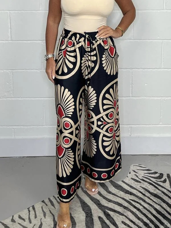 Women's Holiday Daily Simple Style Printing Full Length Printing Pocket Casual Pants Straight Pants display picture 2