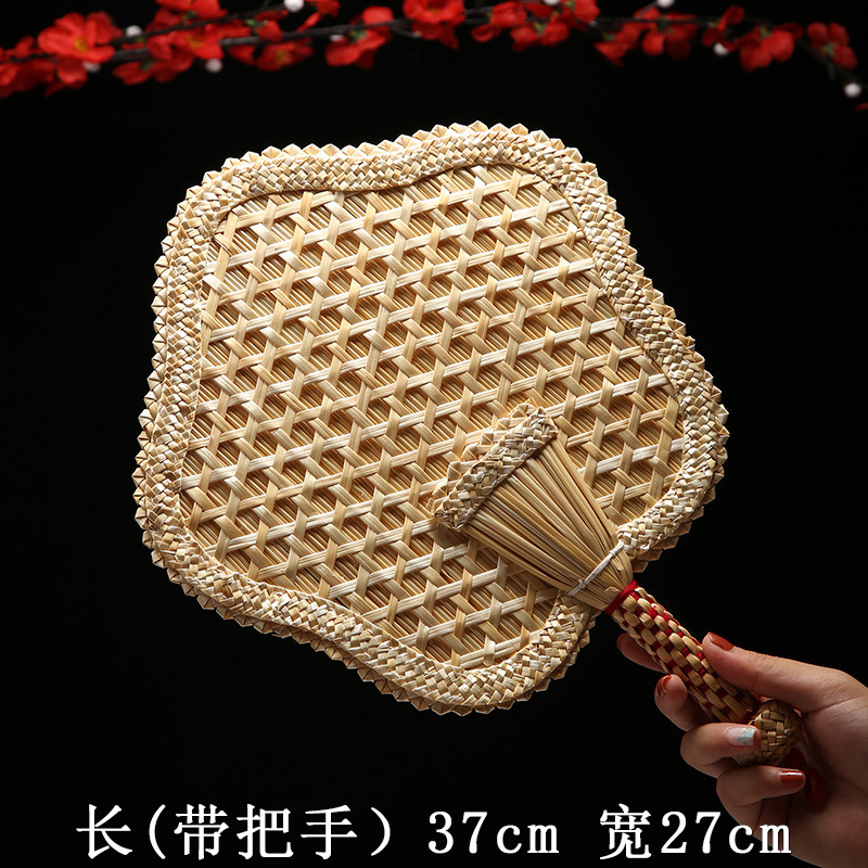 手作りの蒲扇芭蕉扇夏の赤ちゃん蚊よけ扇子の古い中国風麦わら草編み夏の子供|undefined