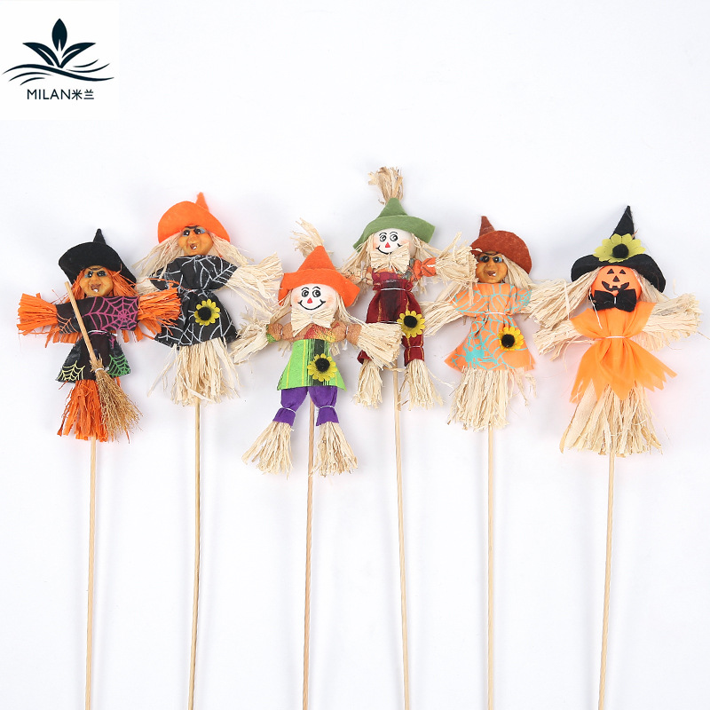 Halloween ramo de flores accesorios de decoración Hombre de Aspajarita bruja simulación calabaza cara ornamentos embalaje de flores materiales DIY