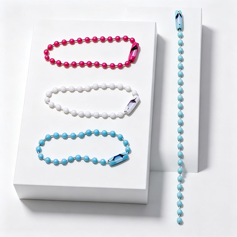Baking paint ball bead chain large color bead chain DIY jewelry handmade accessories metal ball bead chain pendant chain tag chain