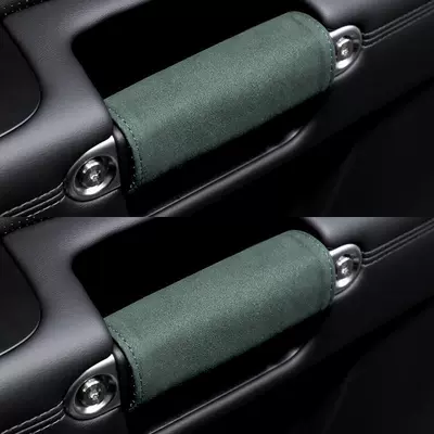 Handle Protective Cover Car Door: Sürətlər qutusu və əl tormozu başlıqları - green-two-suede-handle-cover