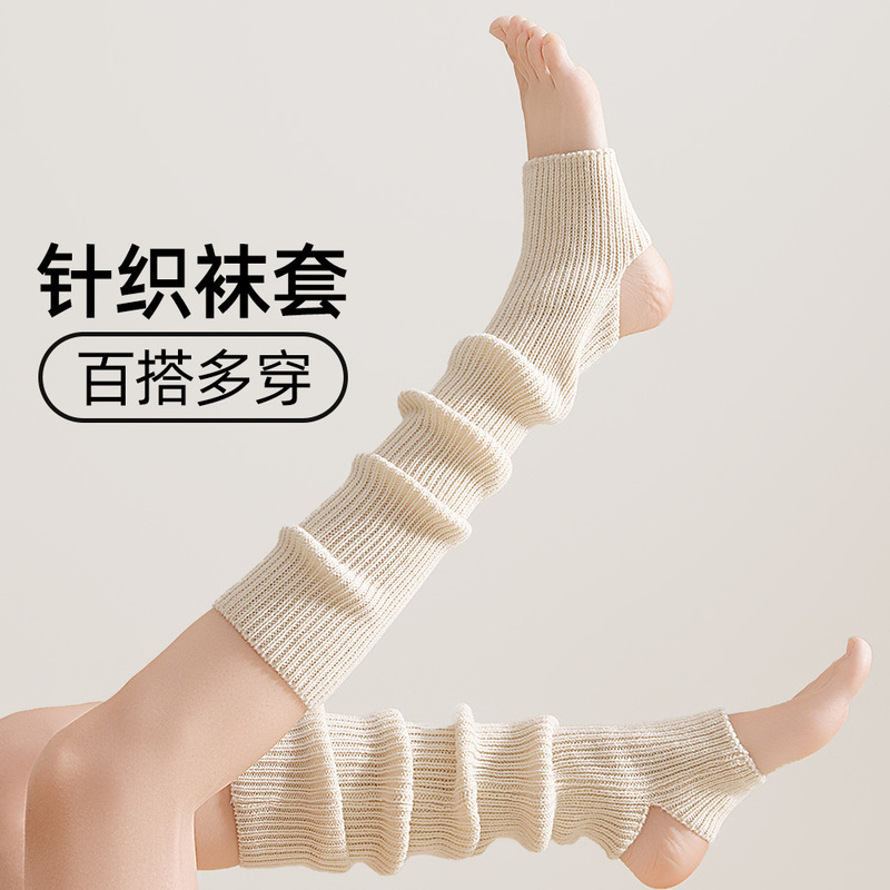 Sock Covers for Autumn and Winter, Versatile with Yoga Pants, Women's Straight Slimming Footed Calf Socks, Leg Covers, Knitted Sleeves Sock Covers for Autumn and Winter, Versatile with Yoga Pants, Women's Straight Slimming Footed Calf Socks, Leg Covers, Knitted Sleeves