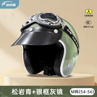Motorcycle Safety Helmet | Motosiklet kaskı (dəbilqə) - songyanqing-m-medium-head-circumference-54-56cm-silver-frame-harley-gray-mirror