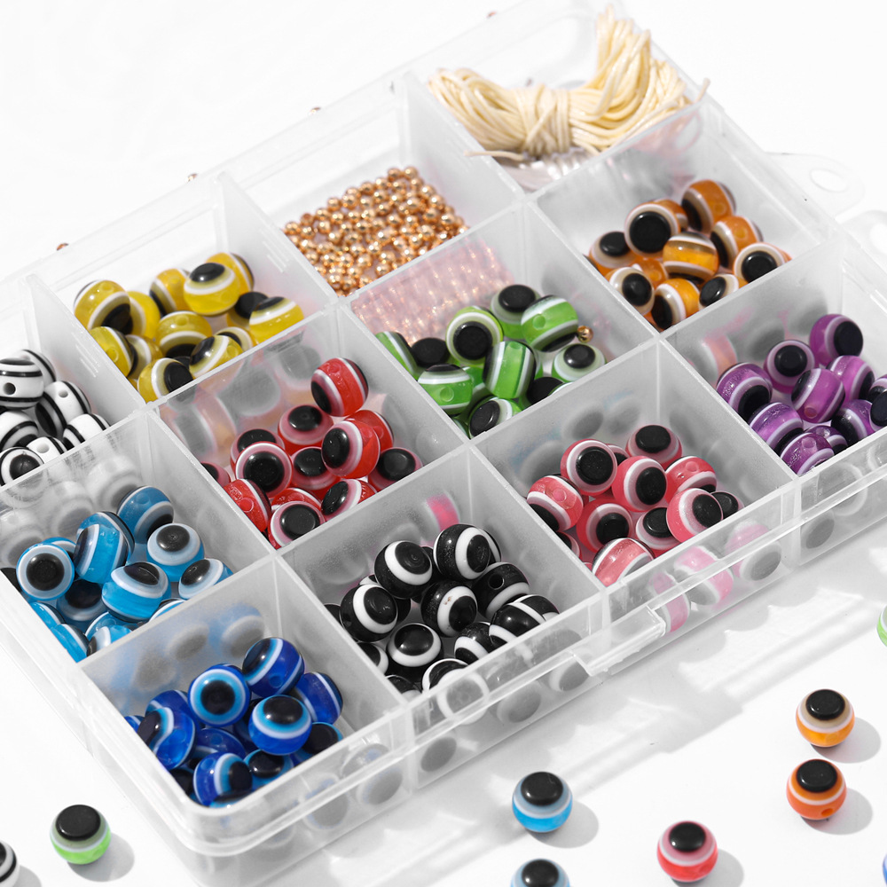 12 Grid Diy Handmade Acrylic Striped Loose Eye Beads Wholesale display picture 2