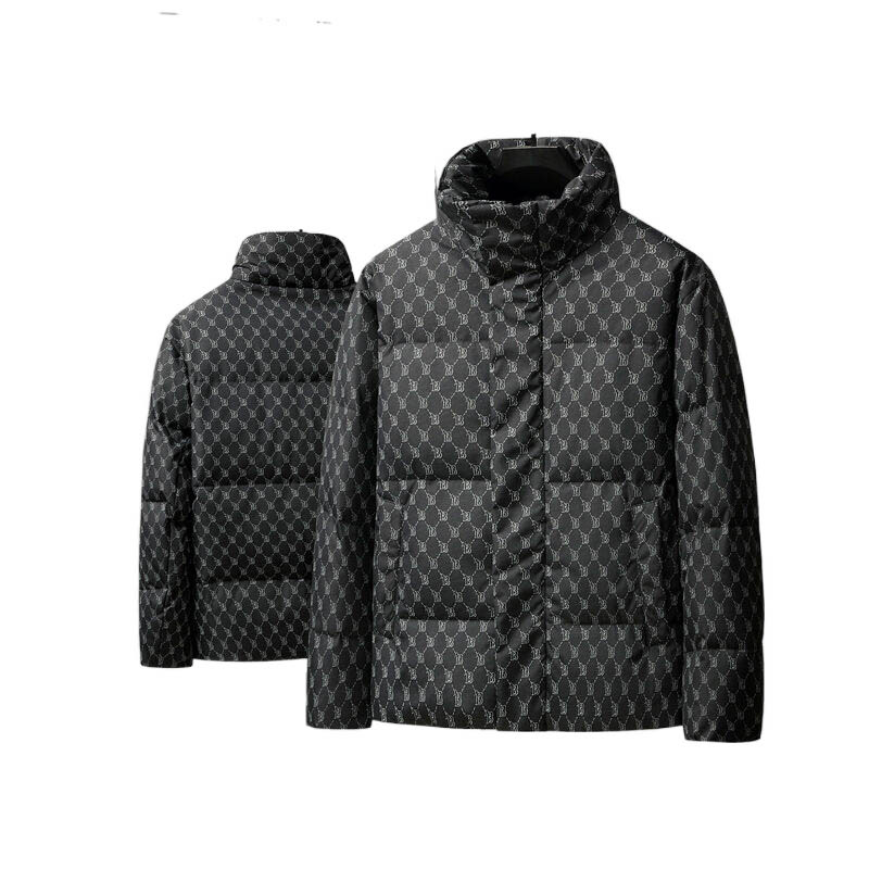 Men's Clothing 2024 hoodless jacket men's trendy brand trendy wide version lapel Silk cotton jacket fashionable foreign words_voghion.com