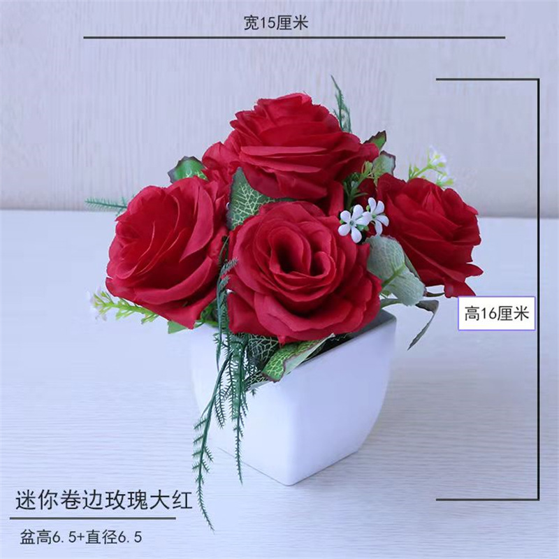 Pequeña imitación de flores falsas decoraciones de sala de estar decoración de mesa de té flores de plástico mano flores falsas plantas decoraciones