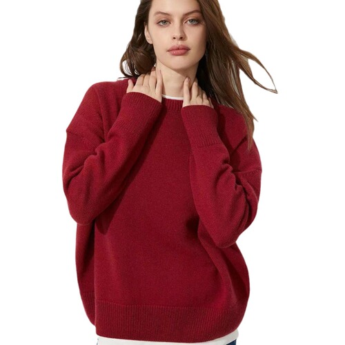 Russian Autumn/Winter New Round Neck Solid Color Casual Soft and Creamy Sweater