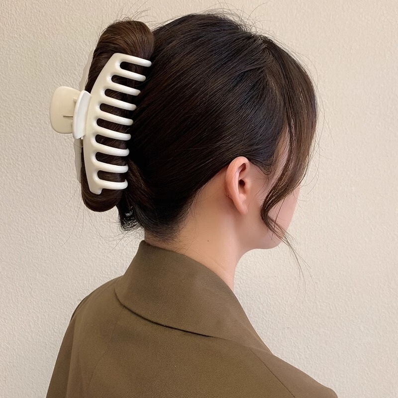 2025年新作 上品なシャーククリップ 女性用 大きめ ヘアクリップ 高級感 後頭部用ヘアピン ヘアアクセサリー|undefined