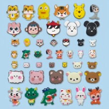 软胶贴片卡通大号小号动物diy配件行李箱饰品手机壳饰品包包饰品