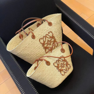 French Style Rattan Straw Woven Bag 2024 New Pastoral Style Hand Woven Tote Bag Seaside Holiday Handbag Xu Ping