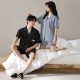 Class A Cotton Summer Short-sleeved Couple Pajamas Women's Lapel Cool Feeling Home Cotton Dwelling Clothes Casual plus size Men's Suit