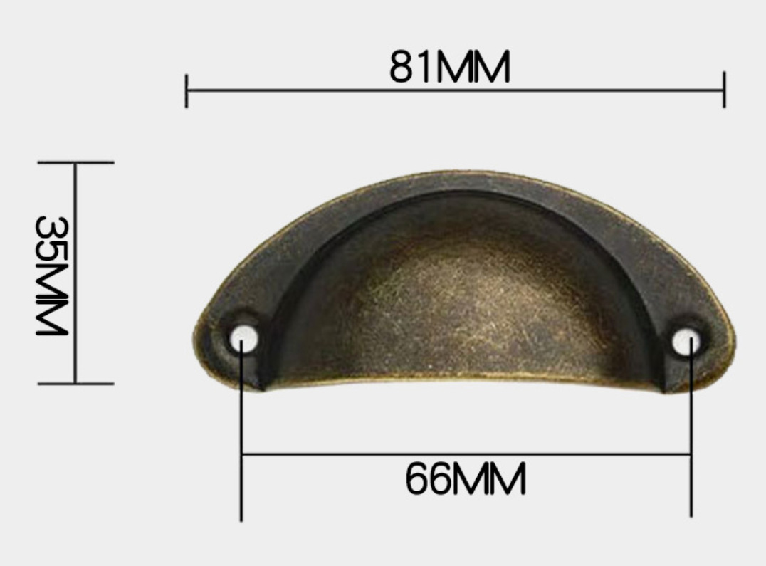 跨境仿古醫藥櫃拉手貝殼拉手鐵皮拉手復古拉手半圓拉手首飾盒抽屜