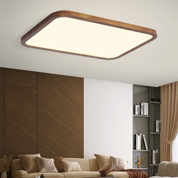 圓形超薄LED臥室吸頂燈現代簡約客廳餐廳房間書房胡桃木色陽檯燈