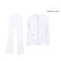 Stand Collar White Gold Flared Suit